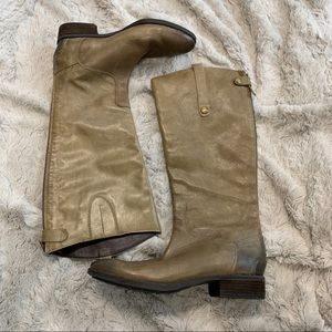 Sam Edelman Penny leather riding boots 10 mushroom sandy light brown olive